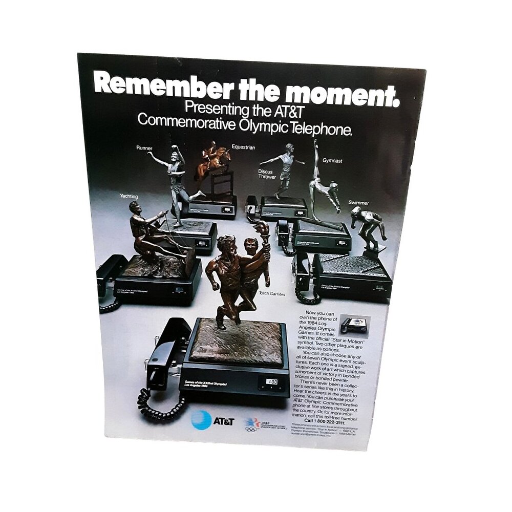1984 AT&T Olympic Telephone Original Print ad 80s
